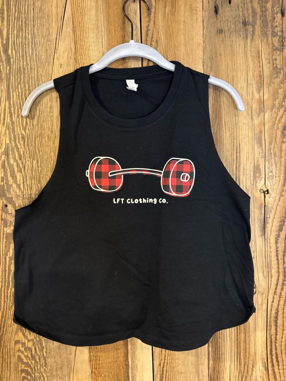 Black Crop Tank  with Barbell LFT Clothing
